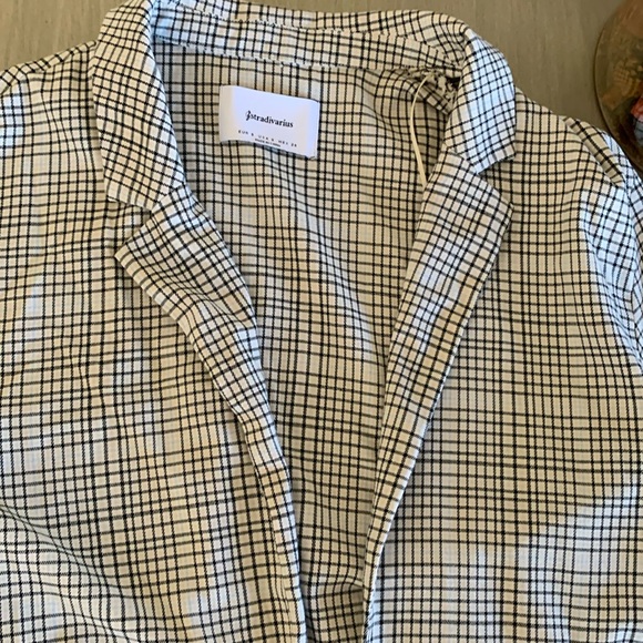 Strativarius Oversized Check Print Blazer Work to Casual City Wear Sz S - Picture 2 of 6